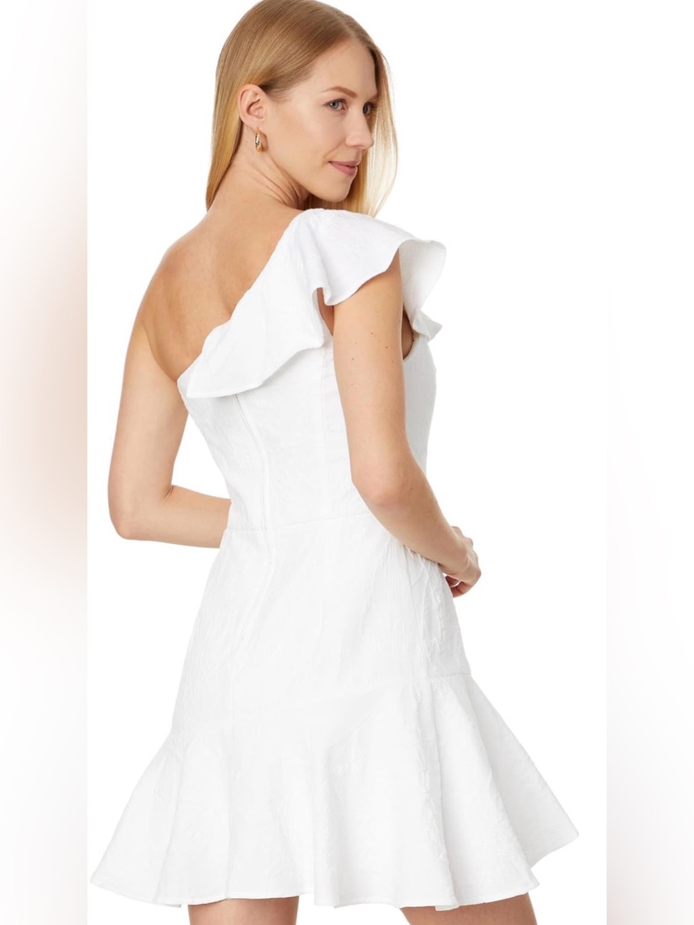 Lilly Pulitzer White One-Shoulder Ruffle Dress - Picture 2 of 14